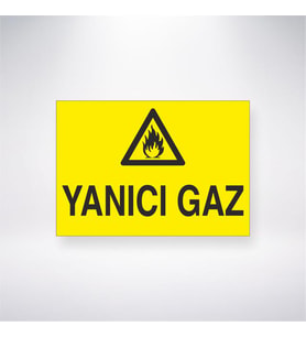 Yanıcı Gaz 21x28 Arkası Yapışkanlı Levha