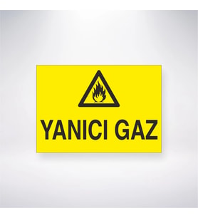 Yanıcı Gaz 21x28 Arkası Yapışkanlı Levha