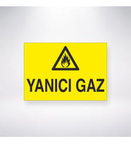 Yanıcı Gaz 21x28 Arkası Yapışkanlı Levha