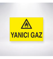 Yanıcı Gaz 21x28 Arkası Yapışkanlı Levha