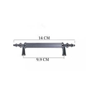 Kulp Silindir Çizgili  Plastik  Model 14 CM (2 Adet)  Gümüş