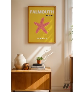 Falmouth Jamaika Posteri, Ahşap Çerçeveli Duvar Tablosu - Seyahat Severlere Hediye
