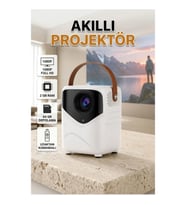 Akıllı Taşınabilir Projektör – 1080P Full HD, 64GB Hafıza, 2GB RAM, Uzaktan Kumandalı