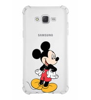 Samsung Galaxy J7  Köşe Korumalı Antişok Kapak Mickey Mouse Tasarımlı Şeffaf  Kılıf
