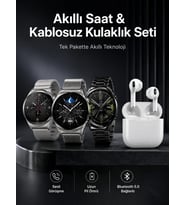Akıllı Saat ve Kulaklık Seti Dokunmatik Ekran 5.0 Bluetooth Bağlantılı Sesli Görüşme