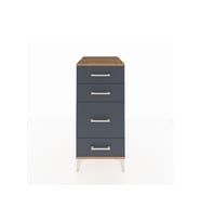 Kronos Komodin 4 Çekmeceli 44x59x96 Çam-Antrasit