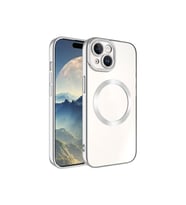 Apple iPhone 15 Plus Uyumlu Kılıf M-safe Wireless Şarj Özellikli Zore Setro Silikon (Gümüş)