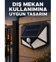 Güneş Enerjisi ile Şarj Olan Hareket Sensörlü 3 Modlu LED Dış Mekan Duvar Aydınlatması