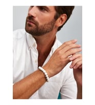 Unisex - Çok Şık Beyaz Renk Jade Doğal Taş Bileklik  Handmade > Başarı Bilekliği!