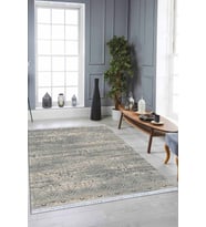 Gri Spor Desen Dokuma Pamuk Taban Kaymaz Kilim KLM260