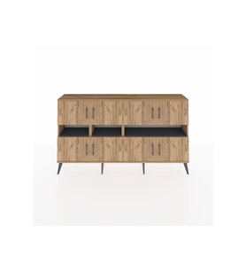 Arges Konsol 8 Raflı 8 Kapaklı 176x30x99 Çam-Çam/Antrasit