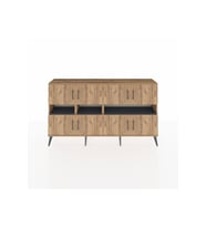 Arges Konsol 8 Raflı 8 Kapaklı 176x30x99 Çam-Çam/Antrasit