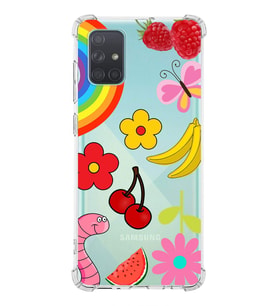 PrintiFy Samsung Galaxy A71 Uyumlu Water Color 5 Baskılı Şeffaf Köşe Korumalı Antişok Kılıf