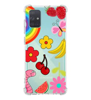 PrintiFy Samsung Galaxy A71 Uyumlu Water Color 5 Baskılı Şeffaf Köşe Korumalı Antişok Kılıf