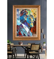 Altın Varaklı Çerçeveli Paspartulu Atatürk Tablo nl143 (Gold)