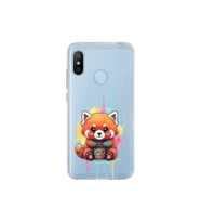 Xiaomi Mi A2 Lite ile Uyumlu Splash Tilki Tasarımlı Şeffaf Silikon Kılıf