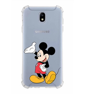 Samsung Galaxy J7 Pro  Köşe Korumalı Antişok Kapak Mickey Mouse Tasarımlı Şeffaf  Kılıf