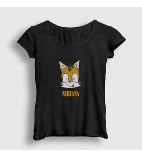 Presmono Kadın Siyah Fox Nirvana T-Shirt 99189tt