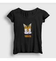 Presmono Kadın Siyah Fox Nirvana T-Shirt 99189tt
