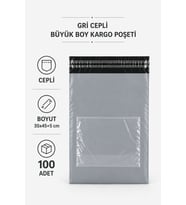 Northcity Gri Cepli Kargo Poşeti 35x45+5 Cm – 100 Adet Dayanıklı E-Ticaret Poşeti
