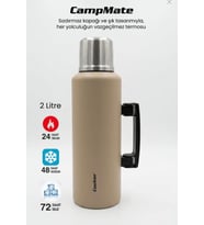 Cooker 2 Litre Kulplu Paslanmaz Çelik Kamp Termos CKR-2128 Sütlü Kahve