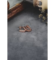 ENCİLİ SİLVER 925 Ayar Gümüş Zirkon Taşlı Model Çocuk J Küpe (Rose)