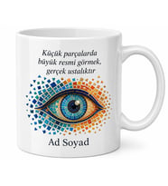Mozaik Taşları Küçük Parçalar Çizimli Bütünü Gören Detaycı Zihin Kupa Bardak Hediye