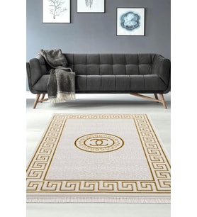 Efsun Modern Salon ve Oturma Odası Halısı - Krem Gold
