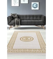 Efsun Modern Salon ve Oturma Odası Halısı - Krem Gold