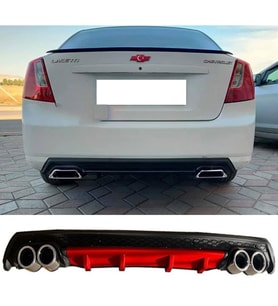 Chevrolet Lacetti Kırmızı Difüzör Çiftli Yuvarlak Egzoz Görünümlü D Tip Difizör