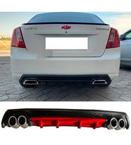 Chevrolet Lacetti Kırmızı Difüzör Çiftli Yuvarlak Egzoz Görünümlü D Tip Difizör
