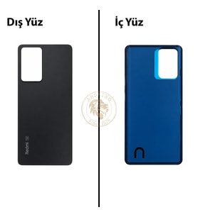 Xiaomi Redmi Note 12 Pro 5G Siyah Arka Pil Kapağı Batarya Kapağı Lazer Kesim Back Cover
