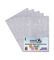 Gümüş Gri Simli Karton 50x70 5 Adet Artlantis Simli Karton Gri Gümüş 5 Adet 50*70