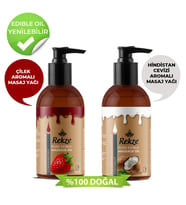 Rekze Yenilebilir  Hindistan Cevizi + Çilek Masaj Yagı 120 Ml