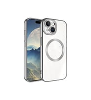Apple iPhone 15 Plus Uyumlu Kılıf M-safe Wireless Şarj Özellikli Zore Setro Silikon (Koyu Gri)