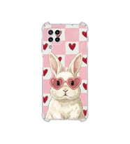 PrintiFy Samsung Galaxy M22 ile Uyumlu Pembe Pötikare Serisi Pembe Zıpzıp Tasarımlı Uv Baskılı Köşe Korumalı Antişok Kılıf