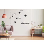 Leylaser  120*80 cm  Live Your Dreams Ahşap Duvar Yazısı