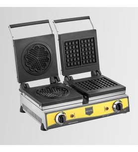 Remta W21 Sanayi Tipi Döküm Çiftli Kare + Çiçek Model (21 çap) Waffle Makinası Elektrikli