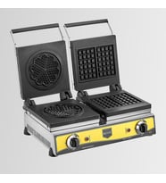 Remta W21 Sanayi Tipi Döküm Çiftli Kare + Çiçek Model (21 çap) Waffle Makinası Elektrikli