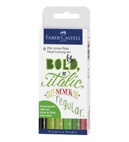 Faber Castell Pitt Kaligrafi Seti Yeşil 6'lı 267117 