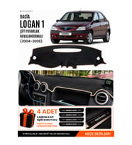 e-biz DACİA LOGAN 1 (2004-2008) Uyumlu Torpido Koruma, Torpido Örtüsü, Torpido Kılıfı - Siyah-Bej - DA006