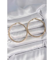 316 Çelik Gold Renk 53 mm Halka Model Kadın Küpe (Altın)
