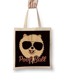 Poof Ball Pomeranian Pommy Pom Poland Toy Dog German Spitz Bez Çanta Uzun Saplı