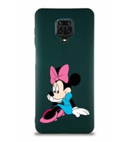 Xiaomi Redmi Note 9S Soft Premier Kapak Minnie Mouse-E Tasarımlı Silikon Kılıf - Yeşil (Şeffaf)
