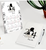 BK Gift Kişiye Özel İsimli Öğretmenler Günü Tasarımlı Defter Tükenmez Kalem ve Masaüstü 2024 Takvim Hediye Seti - 15, Öğretmene Hediye, Öğretmenler Günü