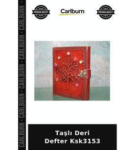 Özel Üretim Not Kişisel Hatıra Şık Taşlı Deri Defter Ksk3153
