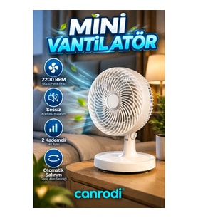 2200 RPM Sessiz Mini Masaüstü Vantilatör 2 Kademeli Otomatik Salınımlı 150 mm