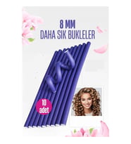 Sosis Latex Bigudi - Isısız Saç Bigudisi - 10 Adet 8 mm