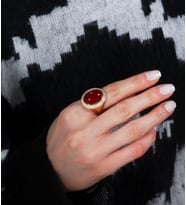 Bordo Taşlı Kalın Yüzük (YZK2985)
