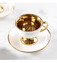 Bernardo Stylısh 6'lı Beyaz Gold Kahve Fincan Takımı - Slh102